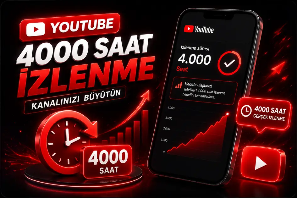 YouTube 4.000 Saat İzlenme Satın Al